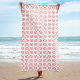 Minimal Club Pattern Pink Blush on White Beach Bath Towel, Towel, $ 42.50, A Moment Of Now™